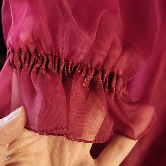 🔥Vintage Prom Dress Sheer Ruffle Sleeves AS IS - Picture 10 of 15